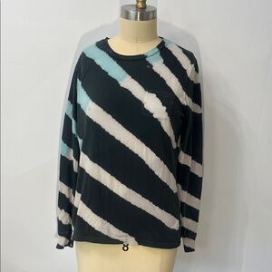 Ivory Ella Black and White Tie-Dye Long Sleeve Tee